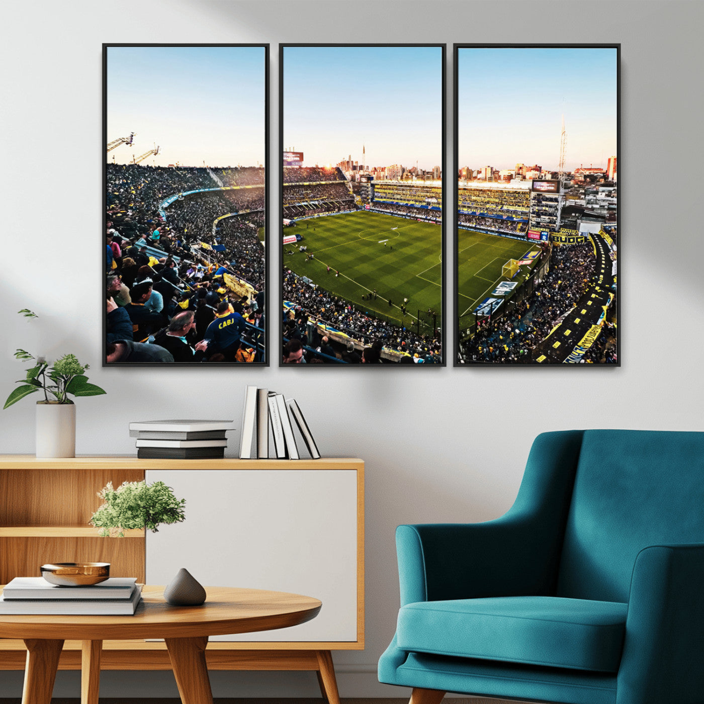 MGV-FC-48X32-3P - Boca Juniors Soccer Team Print - Buenos Aires Bombonera Stadium Wall Art Canvas Print