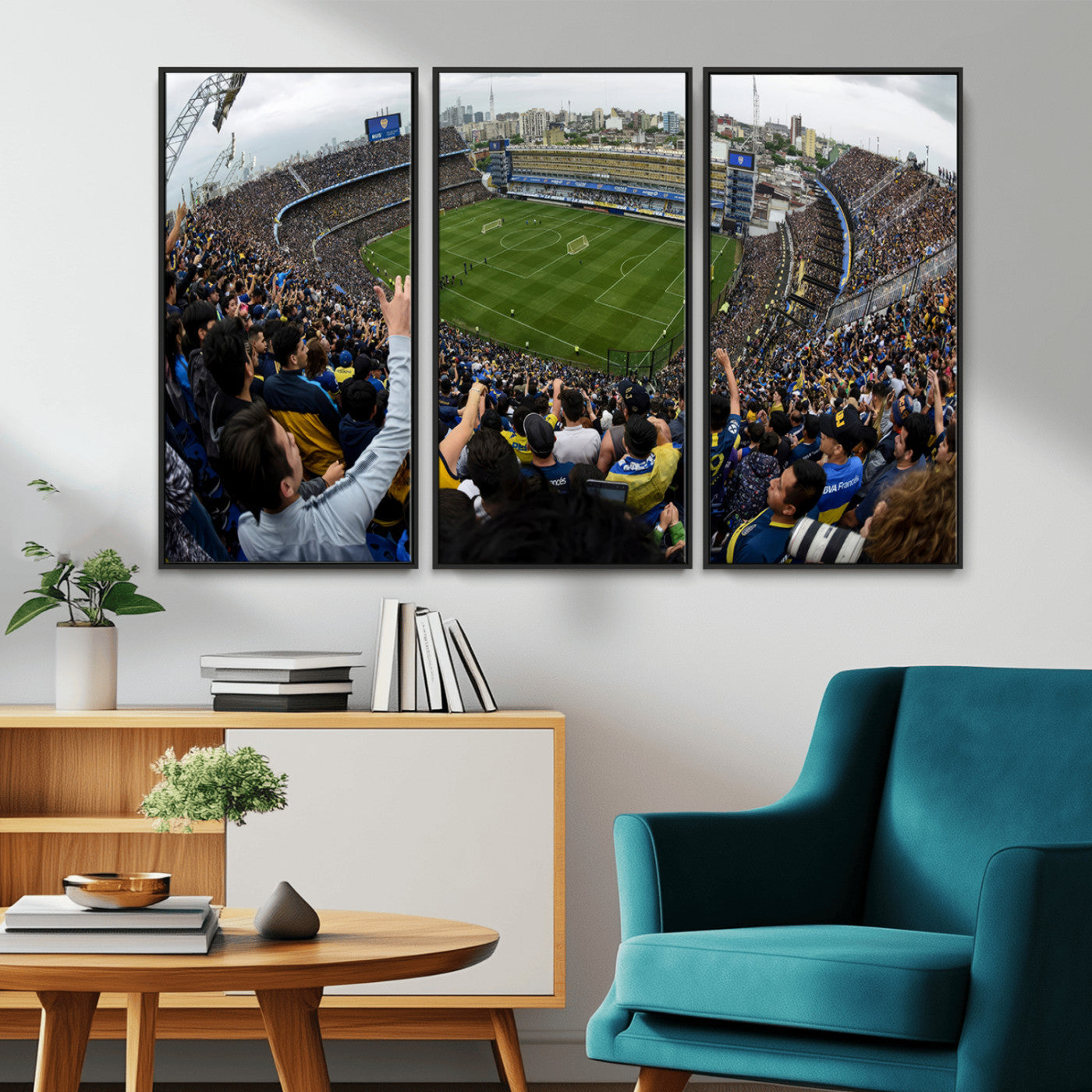 MGV-FC-48X32-3P - Boca Juniors Soccer Team Print - Buenos Aires Bombonera Stadium Wall Art Canvas Print
