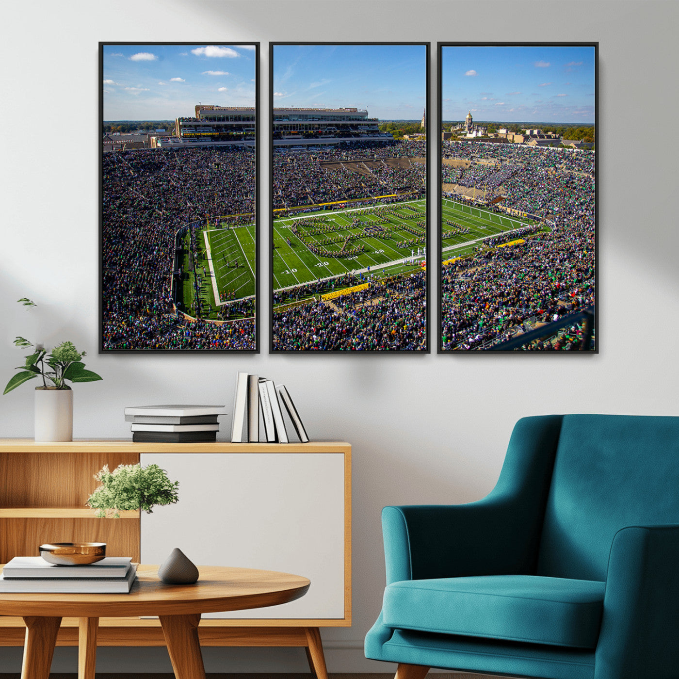 MGV-FC-48X32-3P - Notre Dame Fighting Irish Football Team Print - Notre Dame Stadium Wall Art Canvas Print