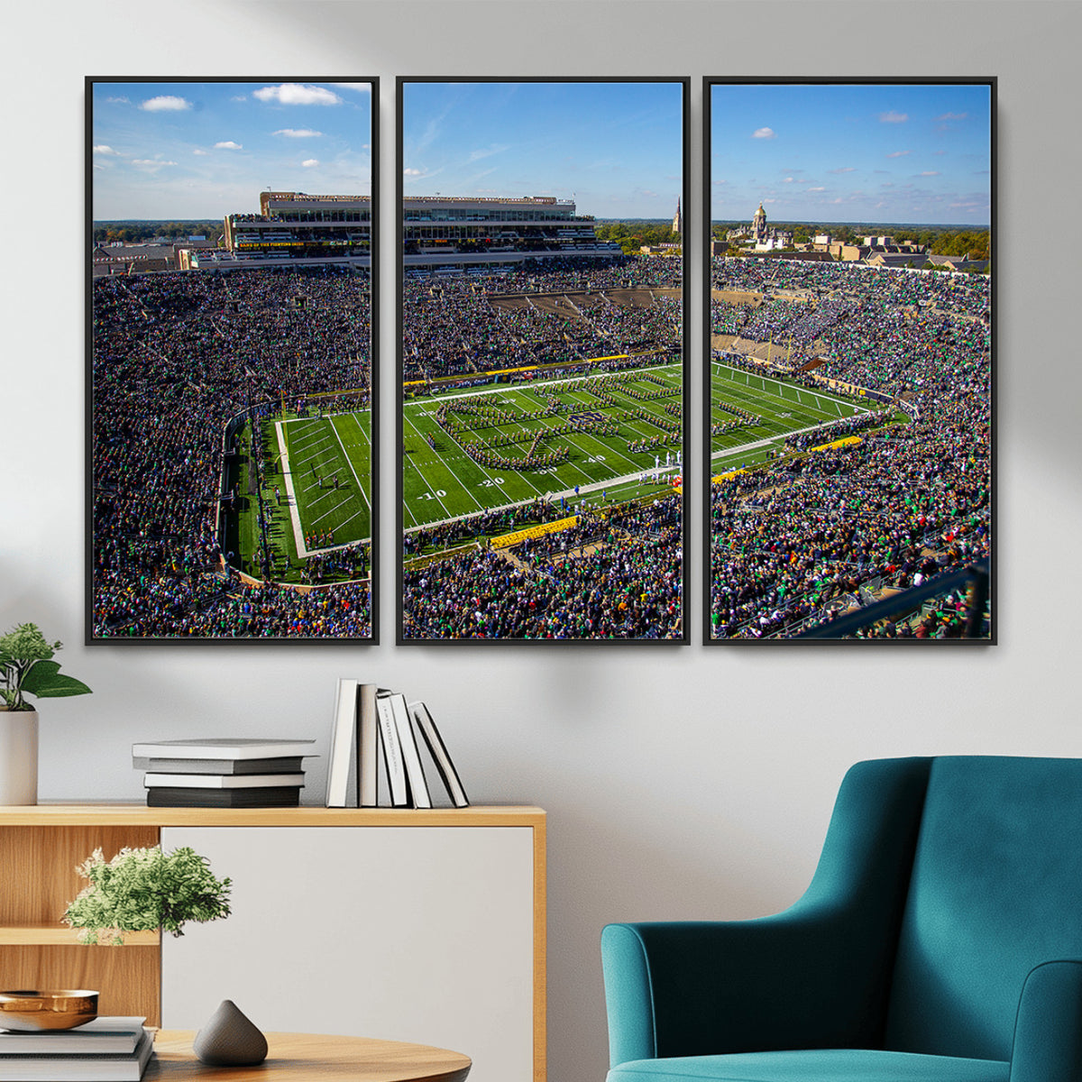 50114-MGV-CV-36X24 - Notre Dame Fighting Irish Football Team Print, Notre Dame Stadium Wall Art