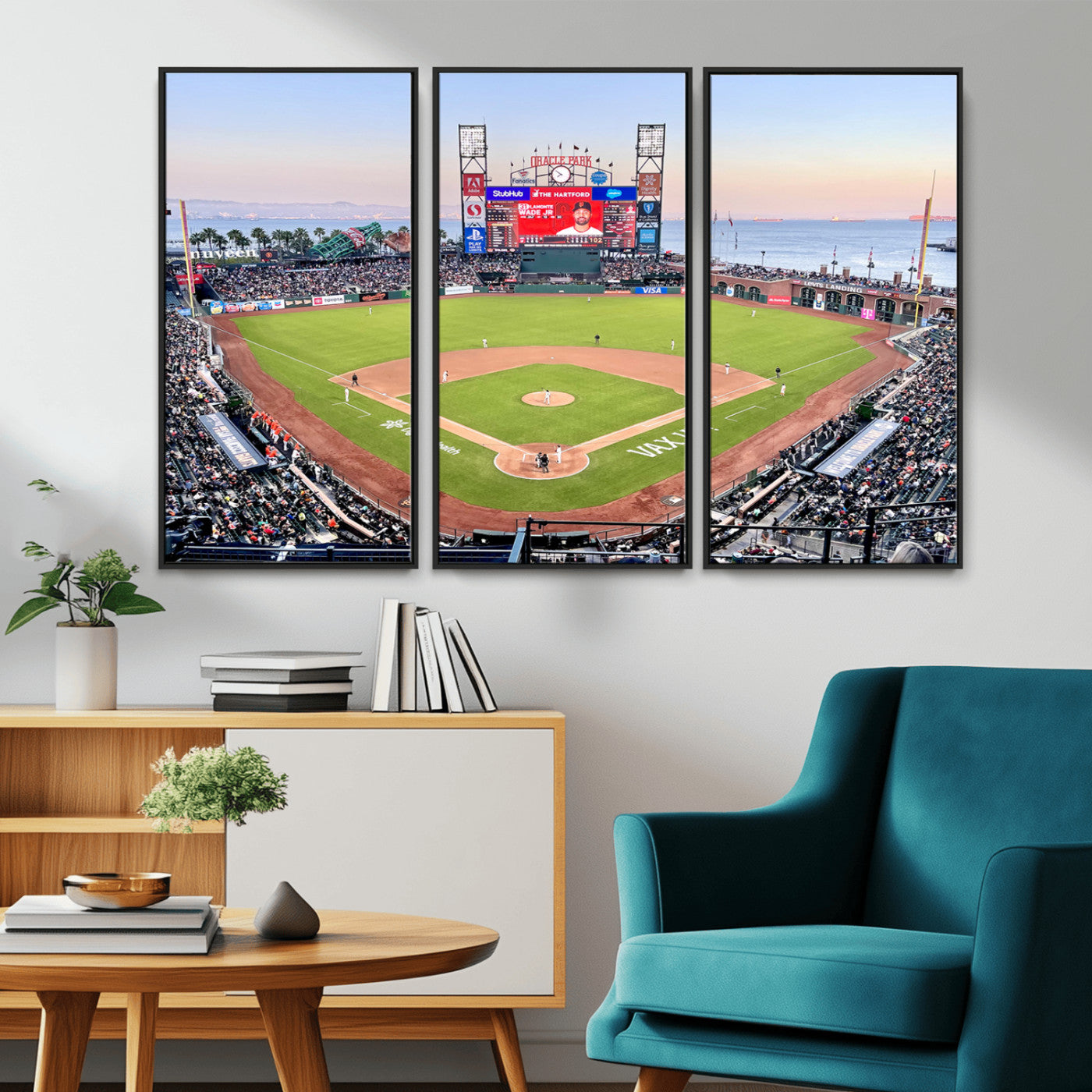MGV-FC-48X32-3P - San Francisco Giants Baseball Team Print - Oracle Park Stadium Wall Art Canvas Print