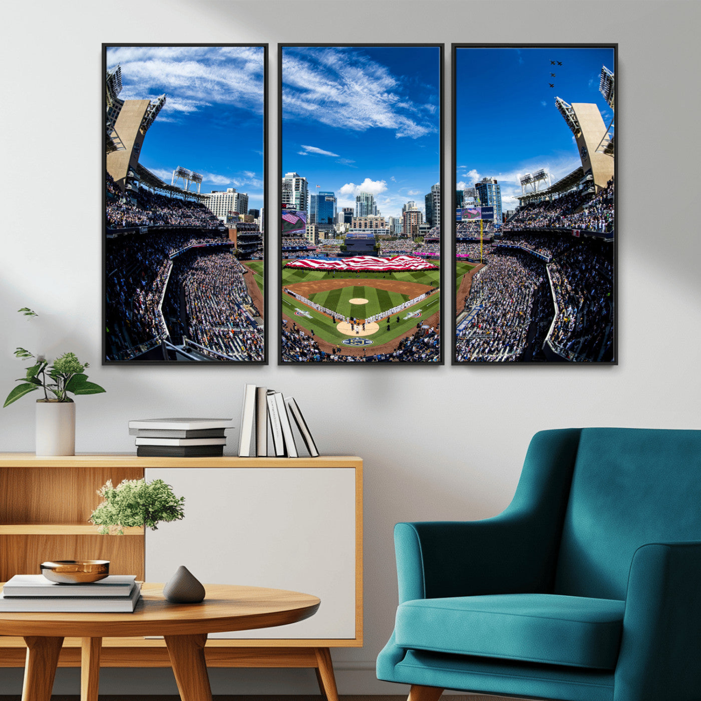 MGV-FC-48X32-3P - San Diego Padres Baseball Team Print - Petco Park Stadium Wall Art Canvas Print