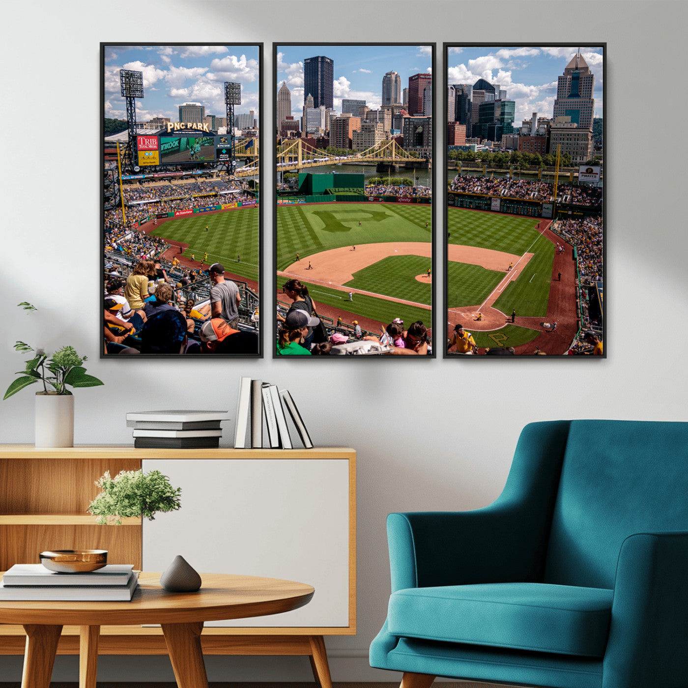 MGV-FC-48X32-3P - Pittsburgh Pirates Baseball Team Print - PNC Park Stadium Wall Art Canvas Print - Ready to Hang