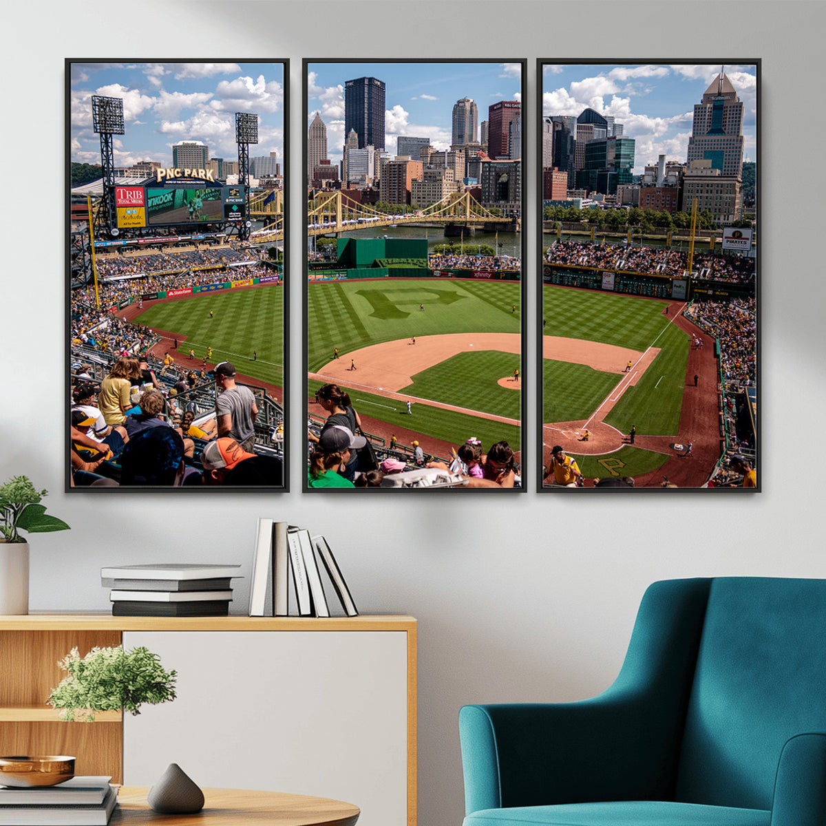 66872-MGV-CV-36X24 - Pittsburgh Pirates Baseball Team Print, PNC Park Stadium