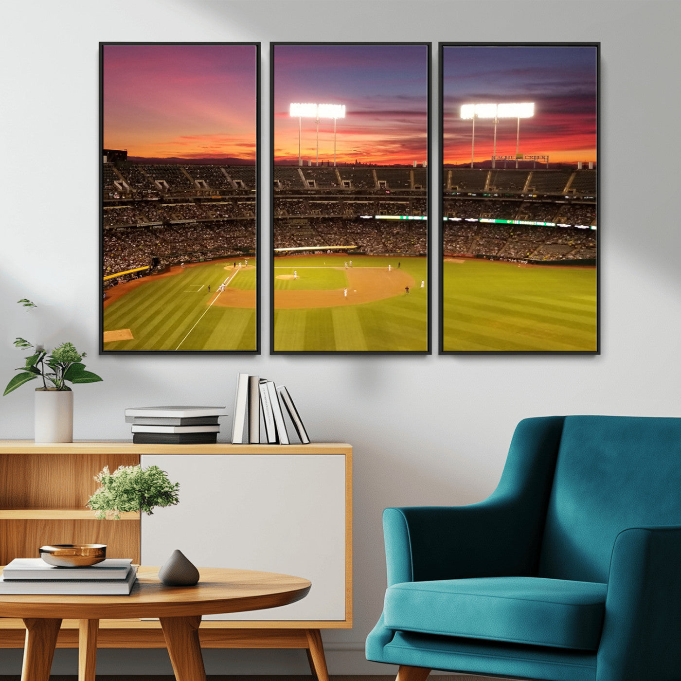 MGV-FC-48X32-3P - Oakland Athletics Baseball Team Print - Oakland Coliseum Stadium Wall Art Canvas Print