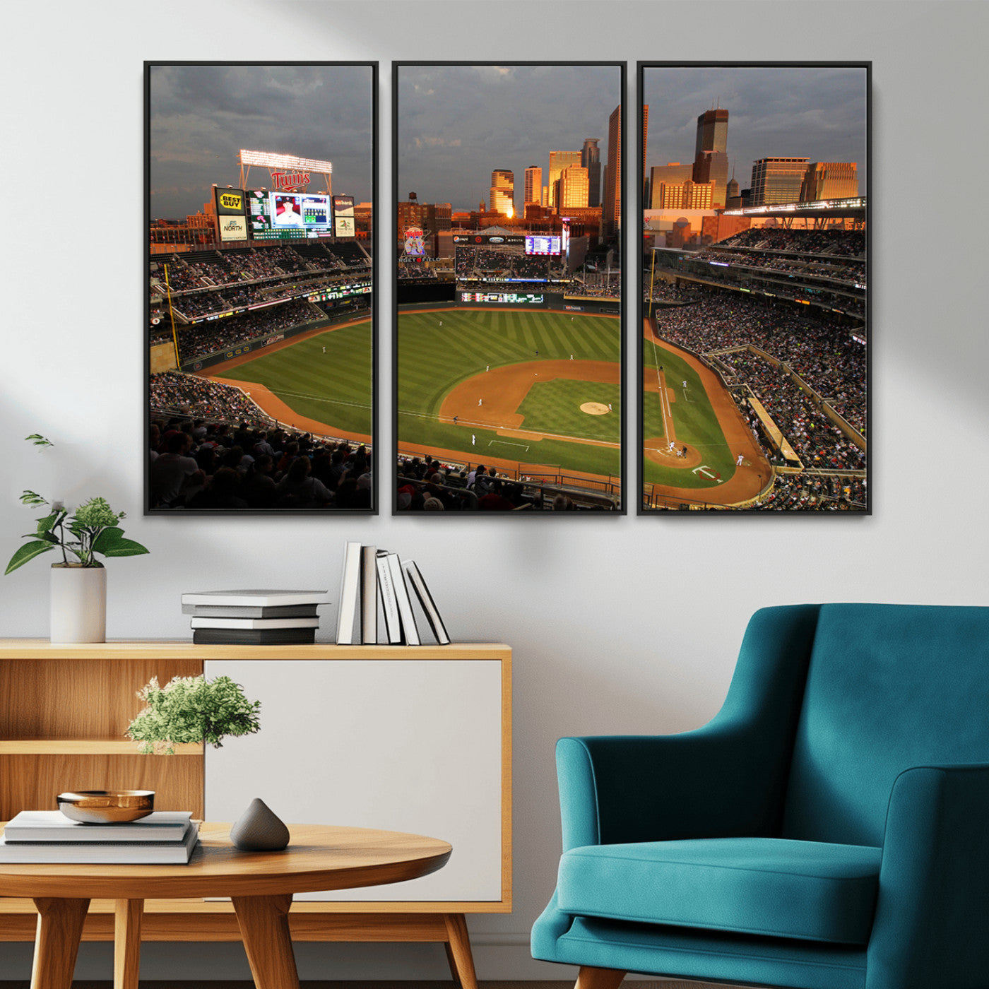 MGV-FC-48X32-3P - Minnesota Twins Baseball Team Print - Minneapolis Target Field Stadium Wall Art Canvas Print