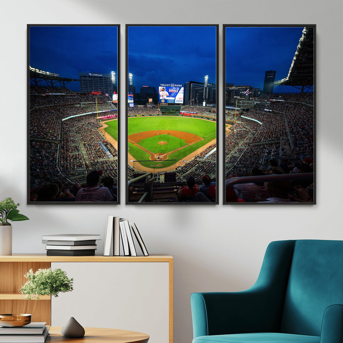 88590-MGV-CV-36X24 - Truist Park Night Game Canvas Art, Atlanta Braves Stadium