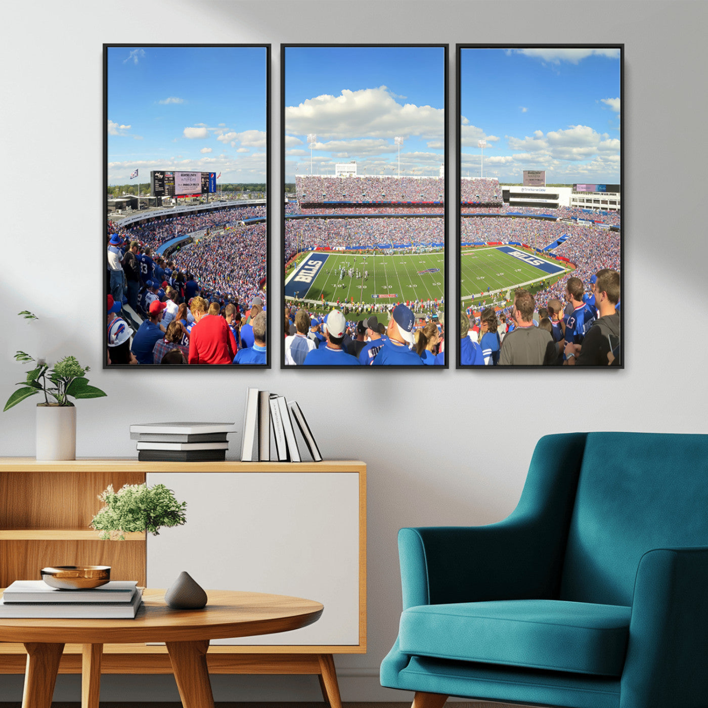 MGV-FC-48X32-3P - Buffalo Bills NFL Football Team Print - Buffalo Highmark Stadium Wall Art Canvas Print