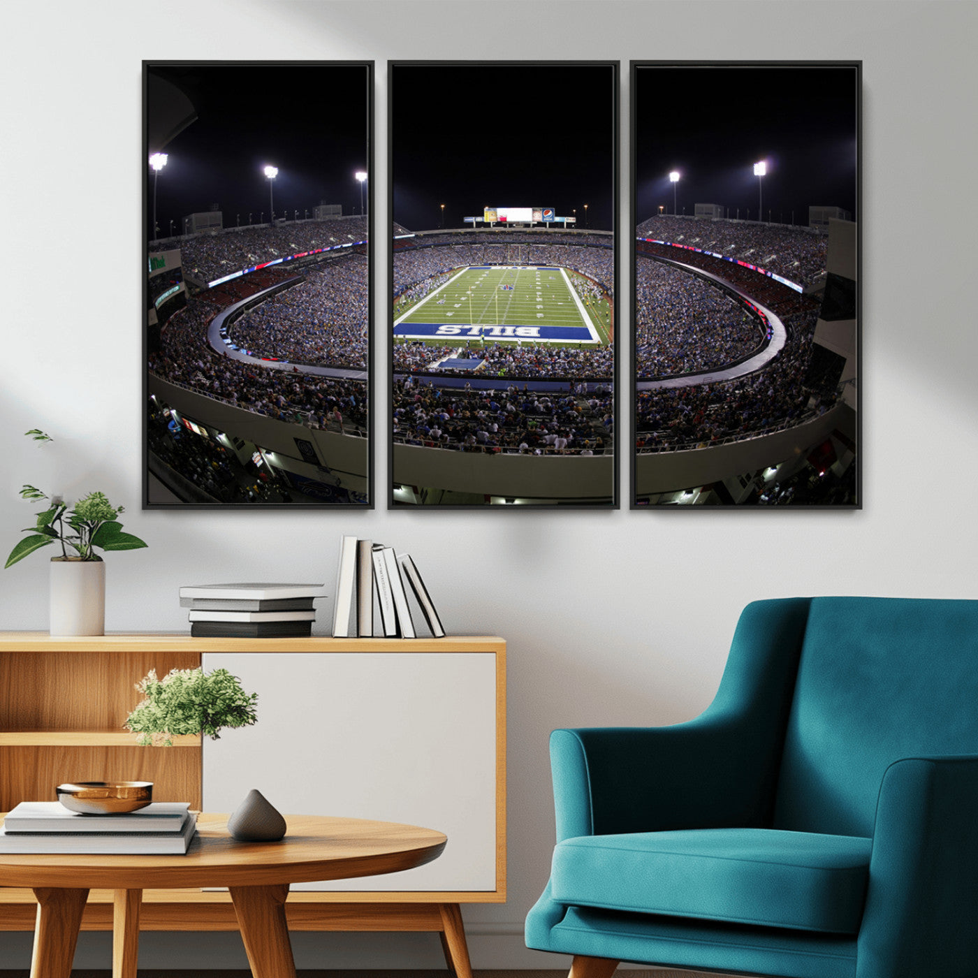 MGV-FC-48X32-3P - Buffalo Bills NFL Football Team Print - Buffalo Highmark Stadium Wall Art Canvas Print