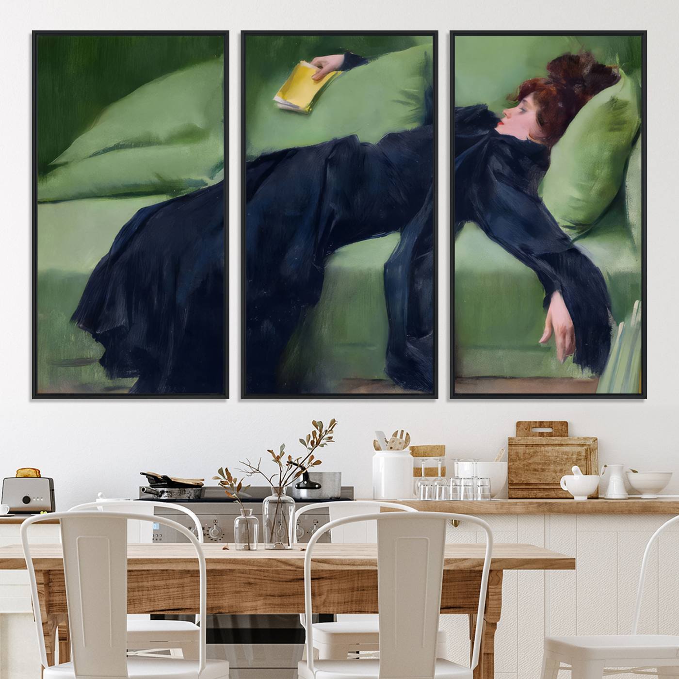 17725-MGV-CV-30X20-Decadent Girl by Ramon Casas Wall Art Canvas Print, Framed Decadent Girl Canvas Print