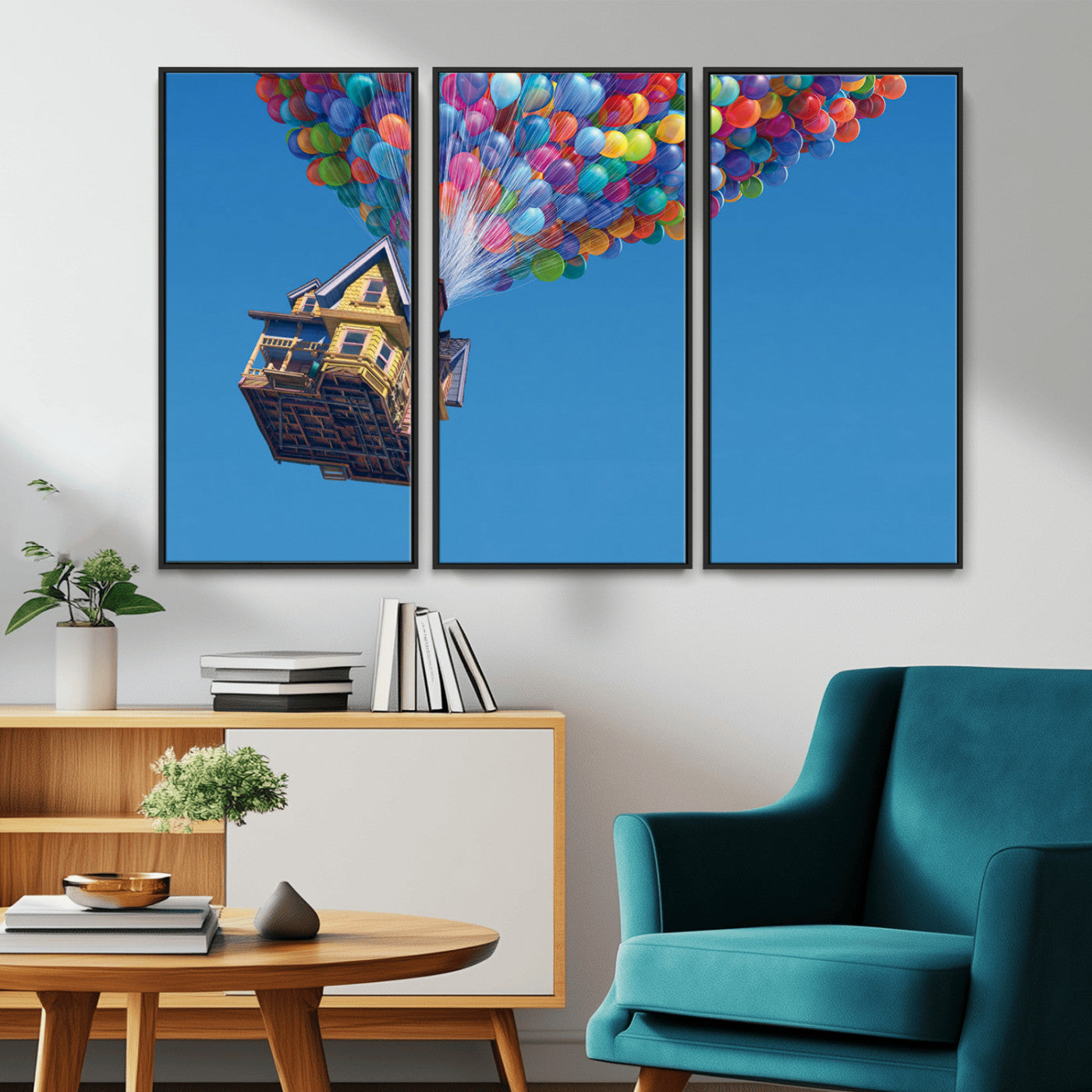 MGV-FC-48X32-3P - Carl Fredricksen, Up Movie Wall Art, Balloons Wall Art, Air Balloons for Kids Room Print