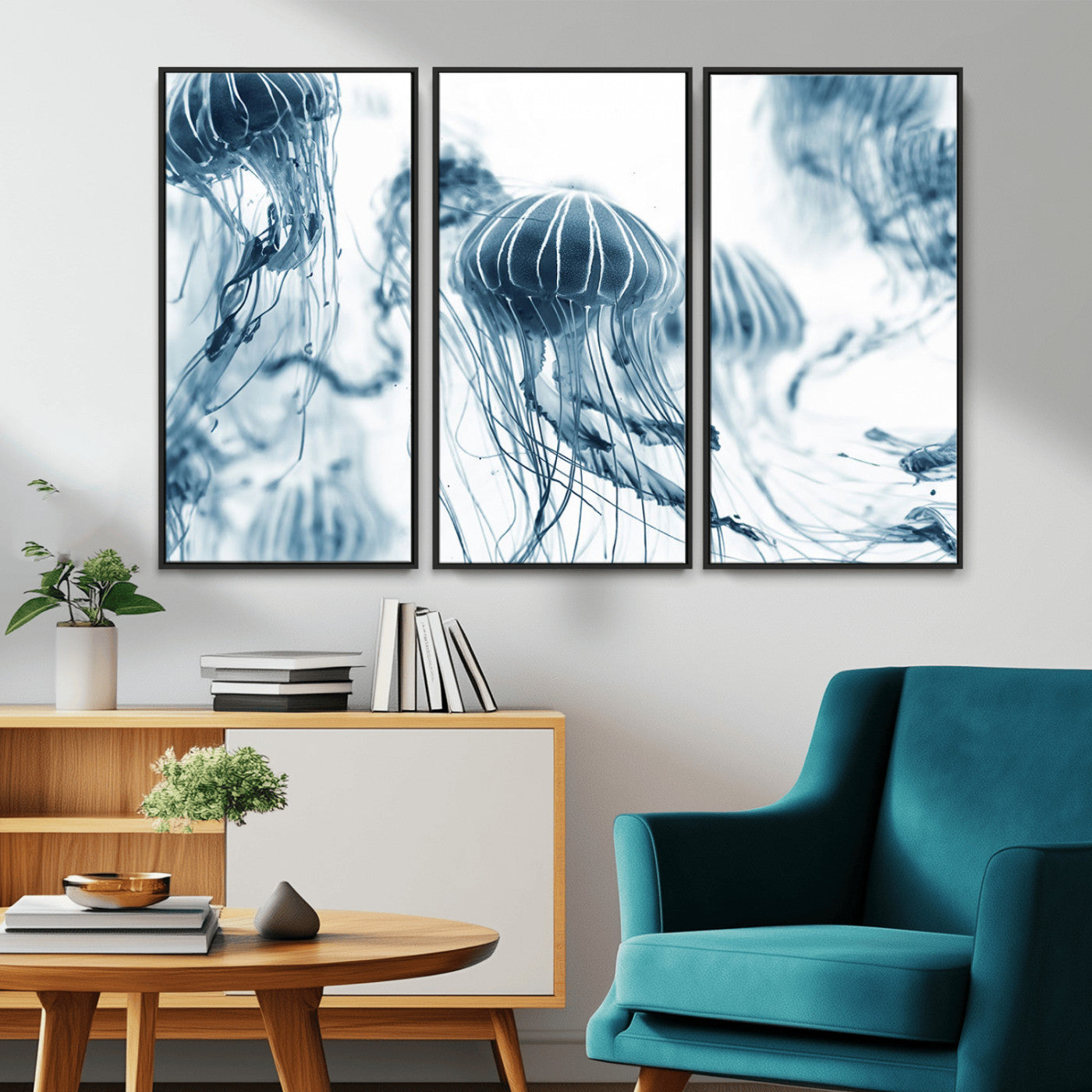 MGV-FC-48X32-3P - Abstract Jellyfish Canvas Print Wall Art
