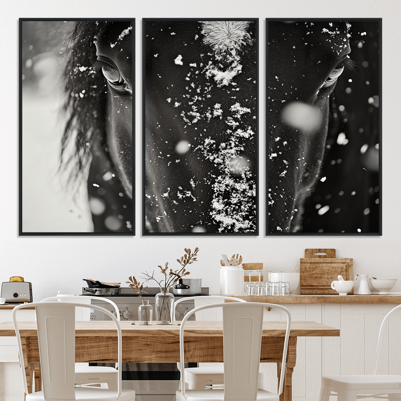 73281-MGV-CV-36X24-Winter Horse Snow Wall Art Canvas Print