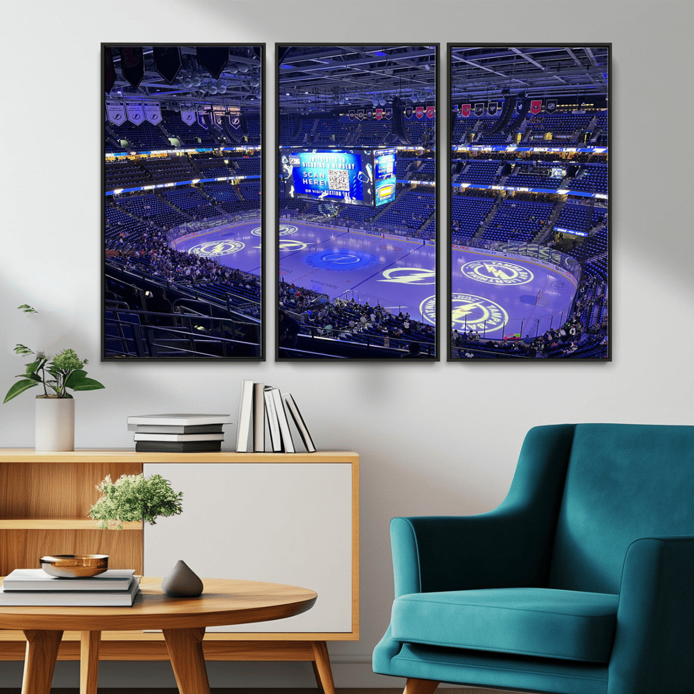 MGV-FC-48X32-3P - Amalie Arena Florida Wall Art Canvas Print - NHL Hockey Stadium Print Wall Art