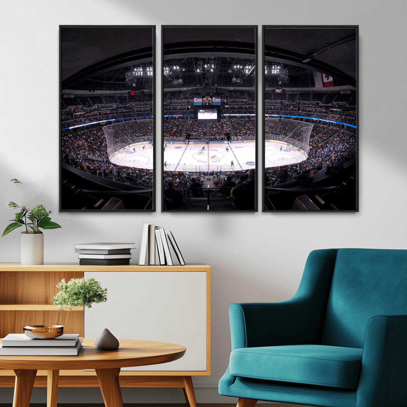 MGV-FC-48X32-3P - Ball Arena Denver Colorado Avalanche Hockey Team Wall Art Canvas Print - Denver Ice Hockey Stadium