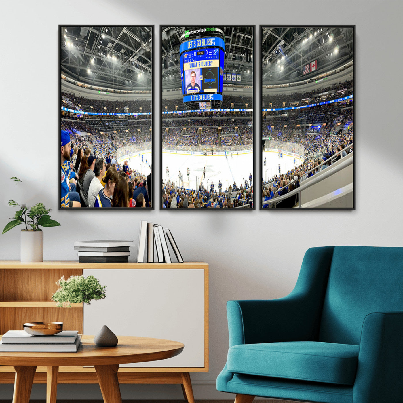 MGV-FC-48X32-3P - Enterprise Center | Missouri St. Louis Blues Ice Hockey Stadium Wall Art | Canvas Print | Ready to