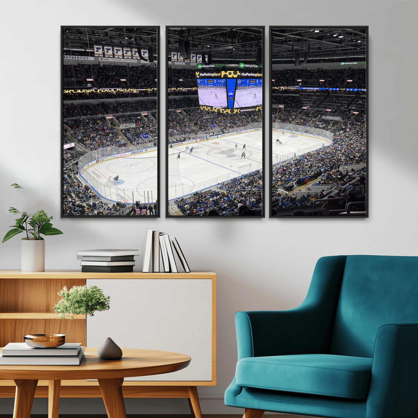 MGV-FC-48X32-3P - Enterprise Center Missouri St. Louis Blues Hockey Stadium Wall Art Canvas Print