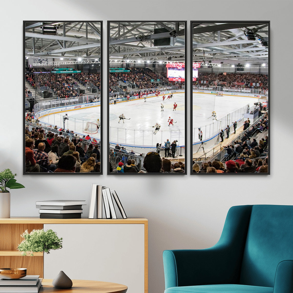 79352-MGV-CV-36X24 - Lausanne Arena Ice Hockey Stadium Wall Art Canvas Print