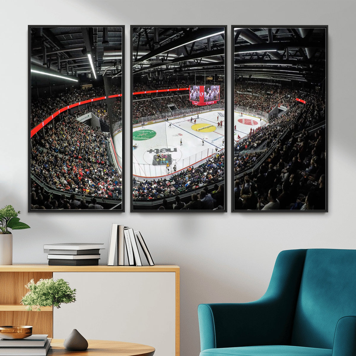 46282-MGV-CV-36X24 - Vaudoise Lausanne Ice Hockey Arena Stadium Wall Art Canvas