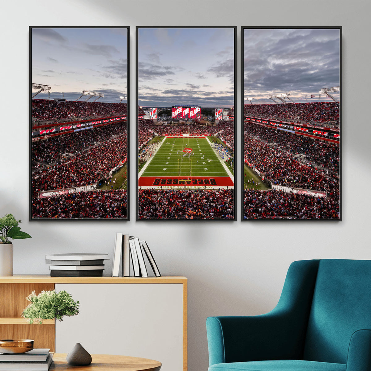 35698-MGV-CV-36X24 - Florida Tampa Raymond James Stadium Wall Art Canvas Print - NFL Football Stadium Print Canvas