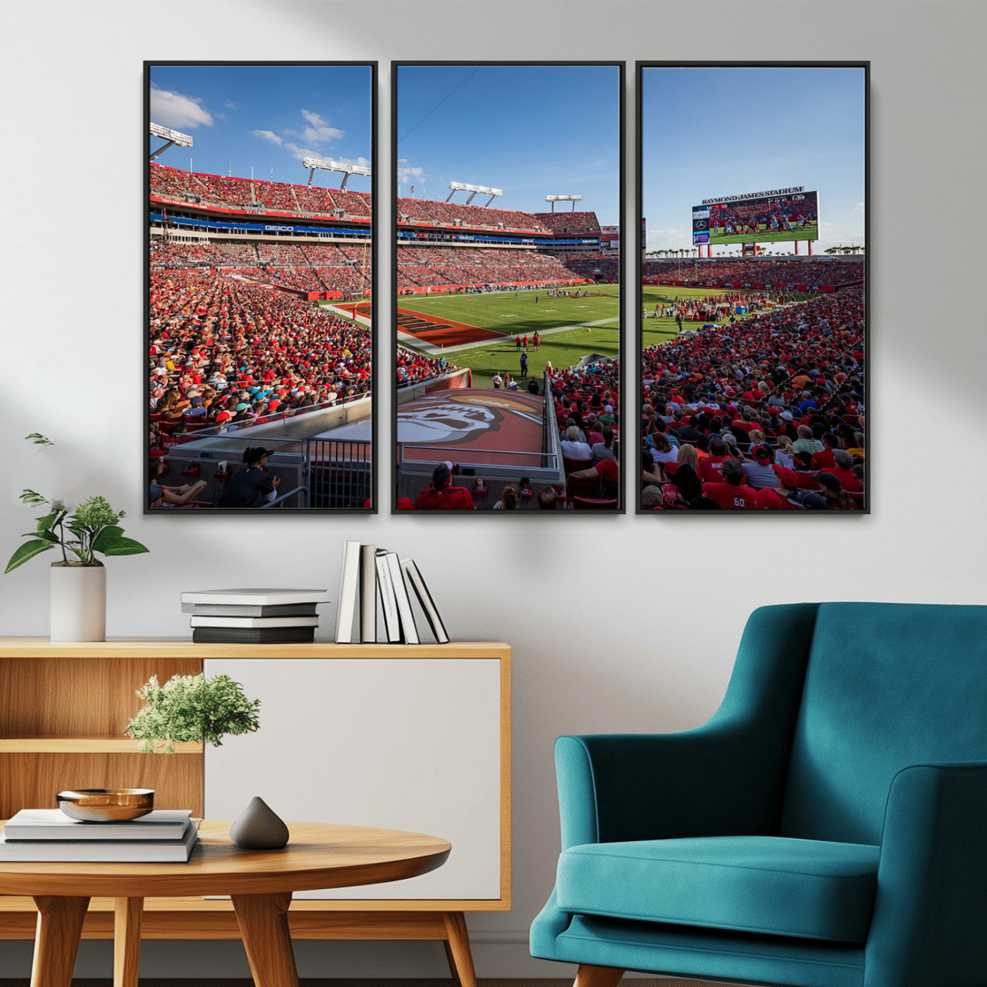 MGV-FC-48X32-3P - Florida Tampa Raymond James Stadium Wall Art Canvas Print - NFL Football Stadium Print