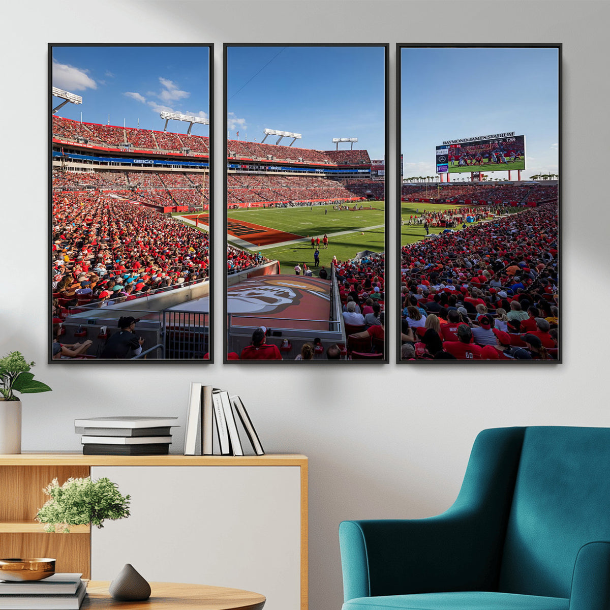 65229-MGV-CV-36X24 - Florida Tampa Raymond James Stadium Wall Art Canvas Print - NFL Football Stadium Print