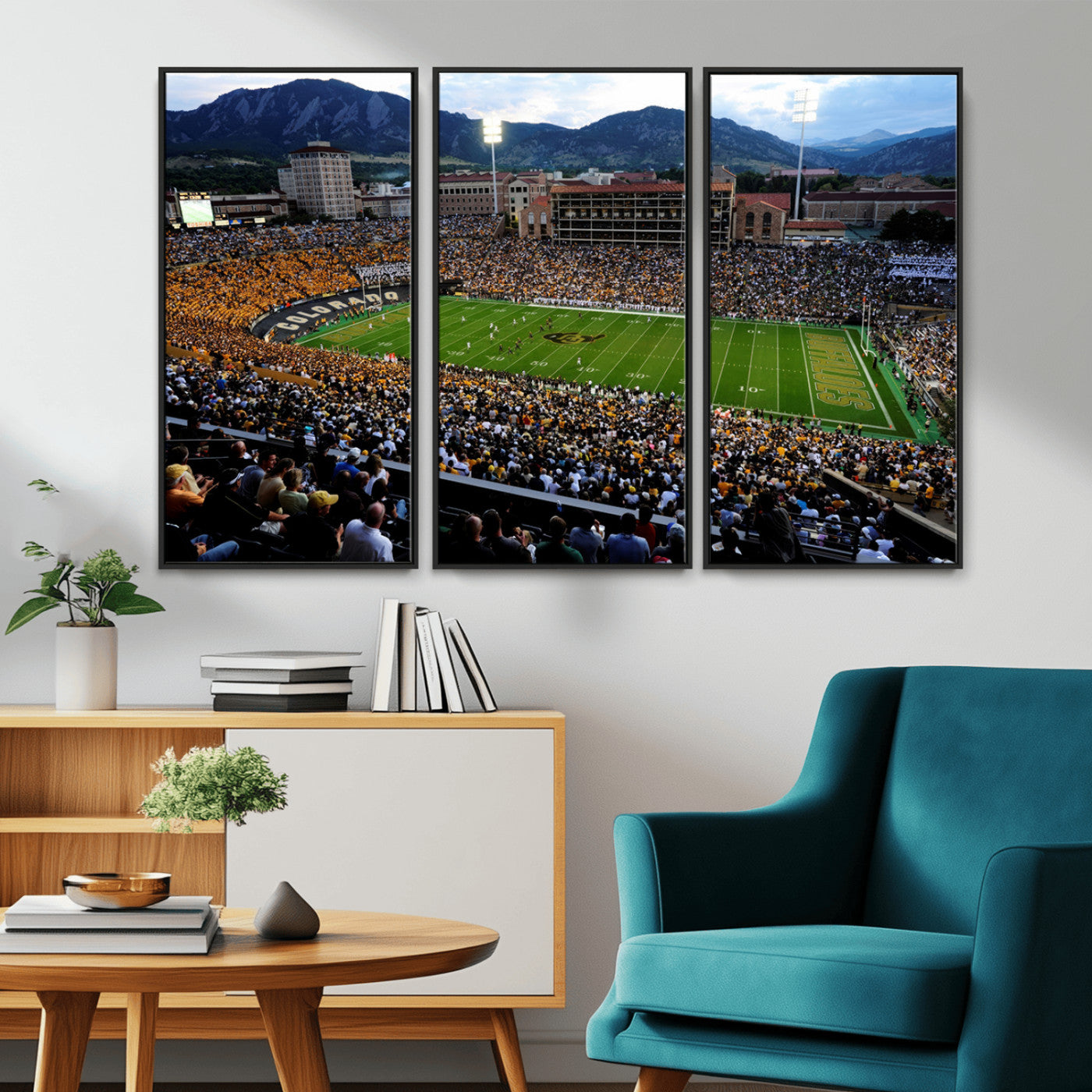 MGV-FC-48X32-3P - Colorado Buffaloes Canvas Print - Boulder Folsom Field Stadium Wall Art Canvas Print, Football Print