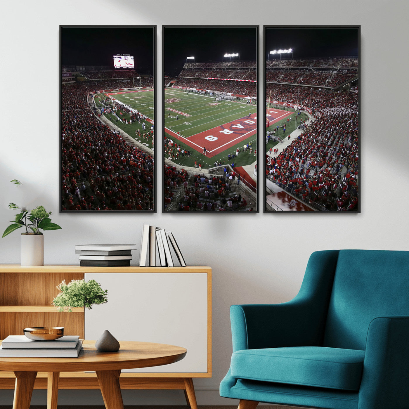 MGV-FC-48X32-3P - Houston Cougars Football Team Print - Houston TDECU Stadium Wall Art Canvas Print