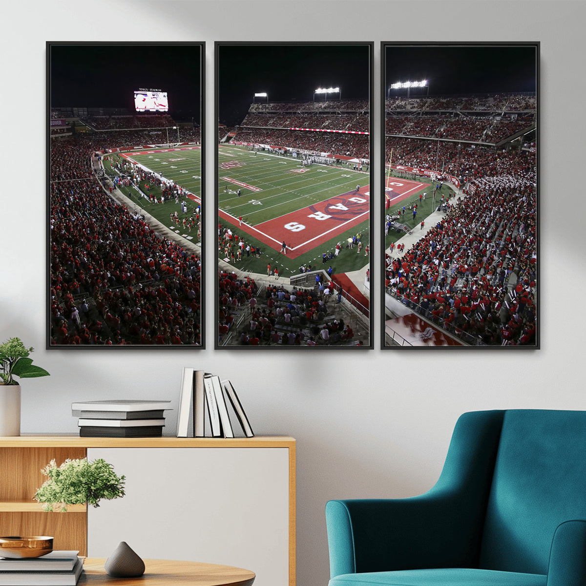 94207-MGV-CV-36X24 - Houston Cougars Football Team Print - Houston TDECU Stadium Wall Art Canvas Print