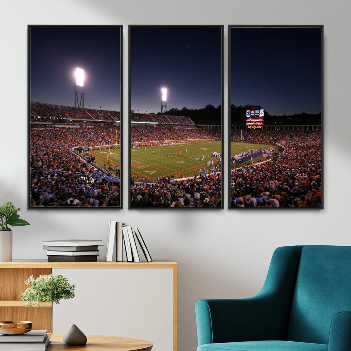69378-MGV-CV-36X24 - Virginia Cavaliers Football Team Print - Charlottesville Scott Stadium Canvas Print Wall Art