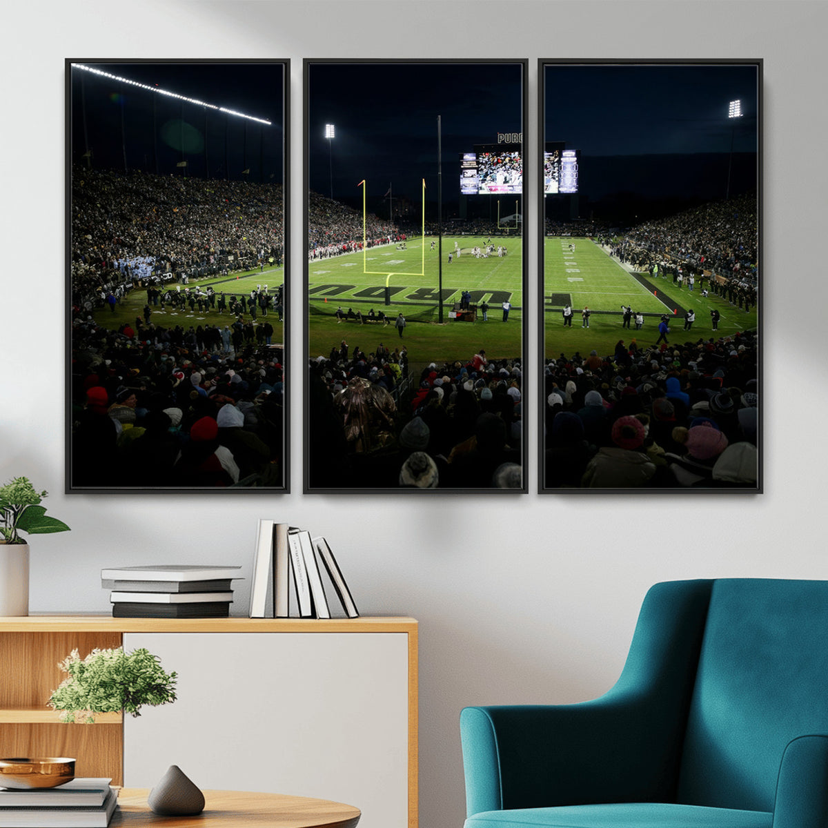 60140-MGV-CV-36X24 - Purdue Boilermakers Football Team Print - West Lafayette Ross–Ade Stadium Wall Art Canvas Print