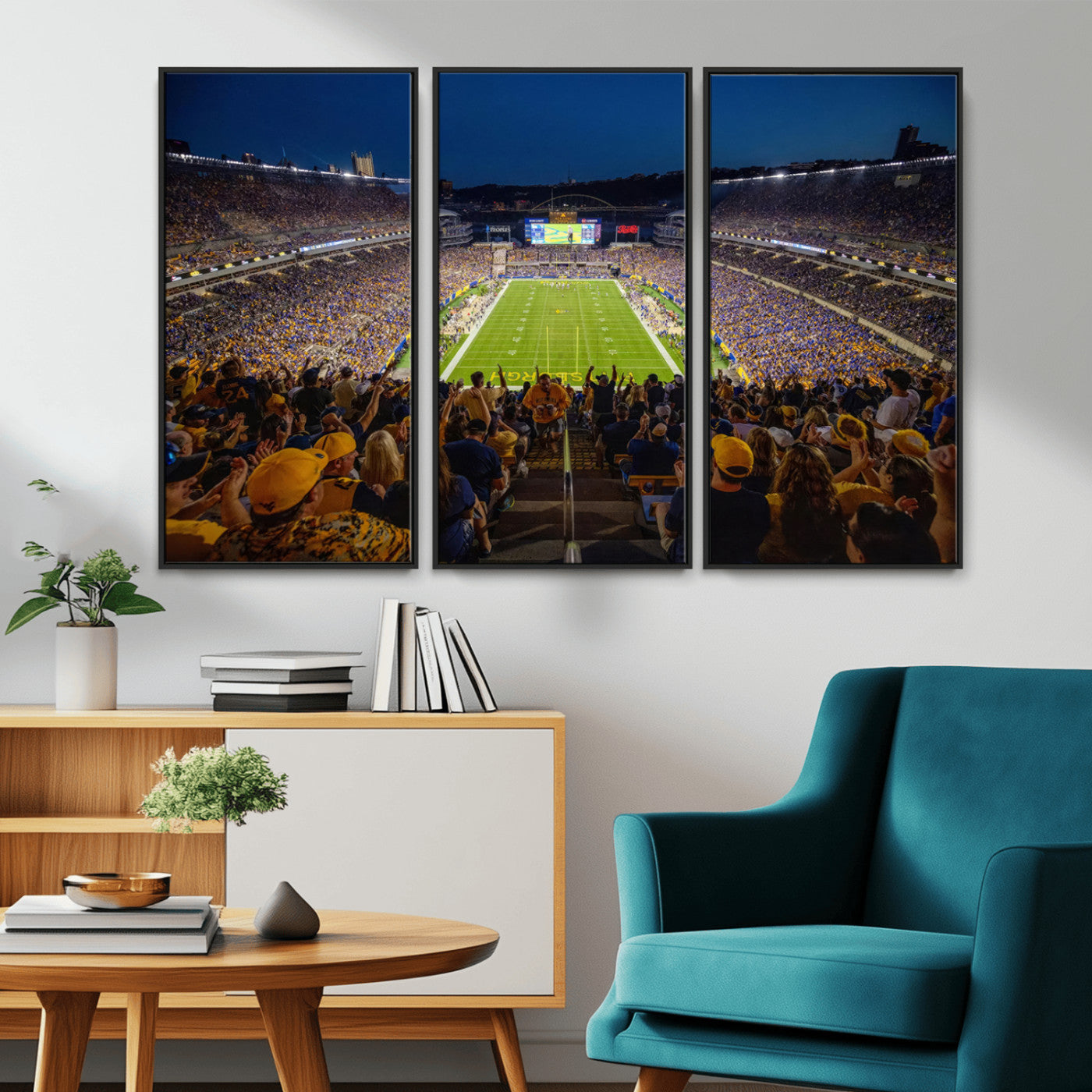 MGV-FC-48X32-3P - Pittsburgh Panthers Football Team Print - Pittsburgh Acrisure Stadium Wall Art Canvas Print
