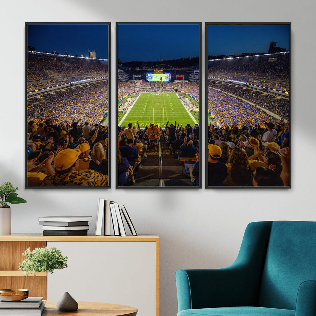 62297-MGV-CV-36X24 - Pittsburgh Panthers Football Team Print - Pittsburgh Acrisure Stadium Wall Art Canvas Print