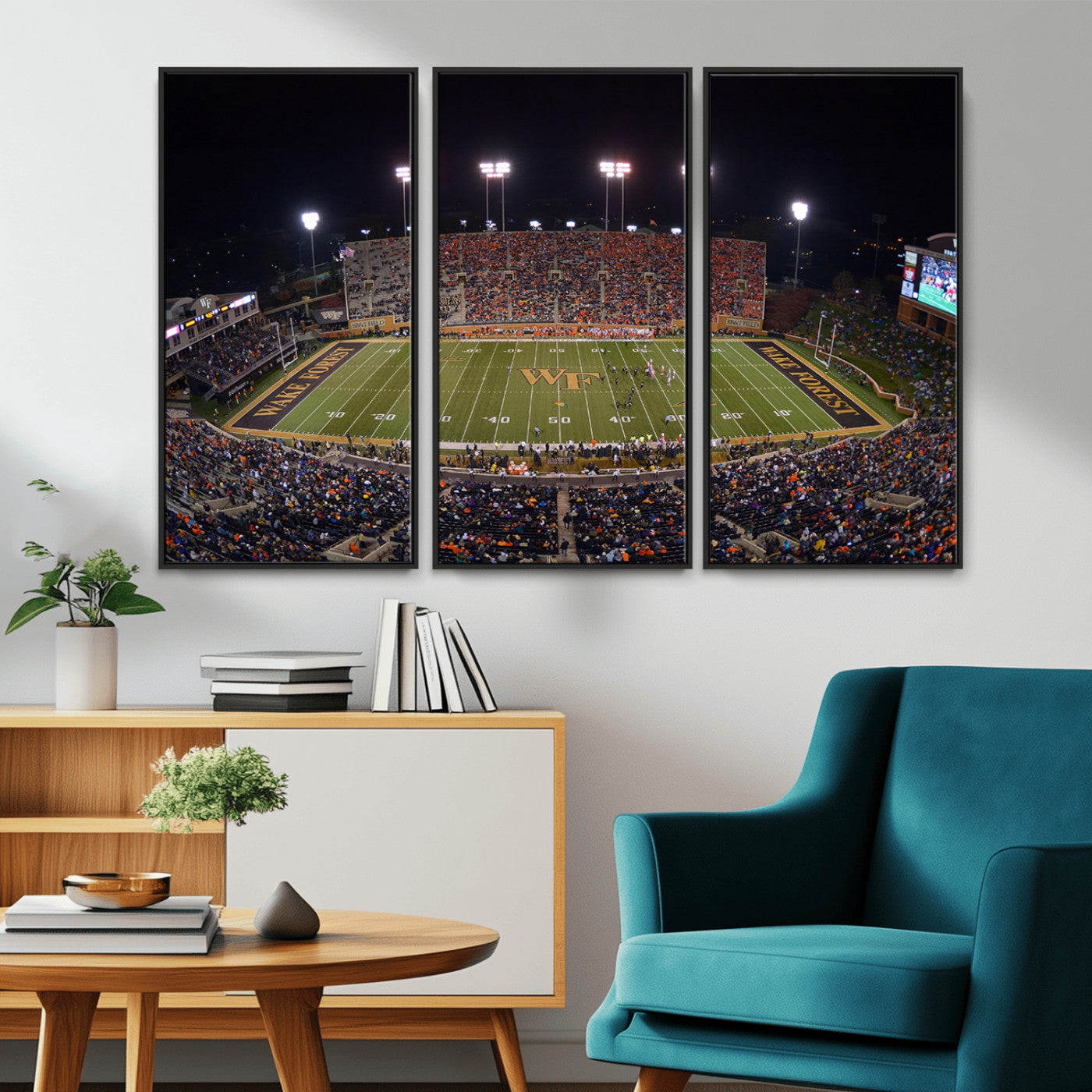 MGV-FC-48X32-3P - Demon Deacons Print Canvas, Football Team Print - Winston-Salem Allegacy Federal Credit Union
