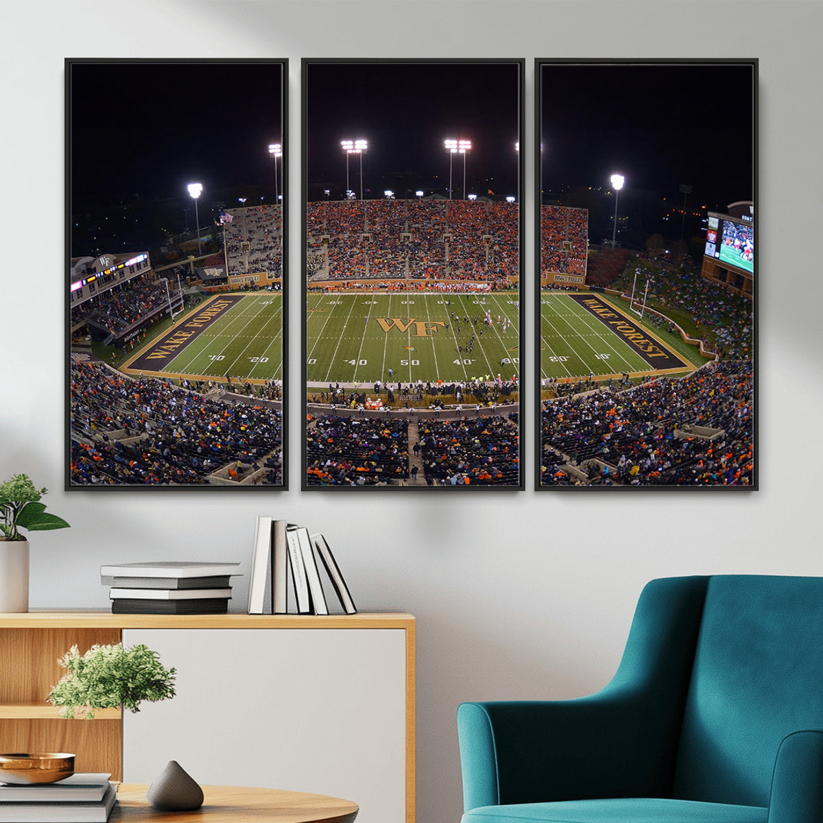 26033-MGV-CV-36X24 - Demon Deacons Print Canvas, Football Team Print