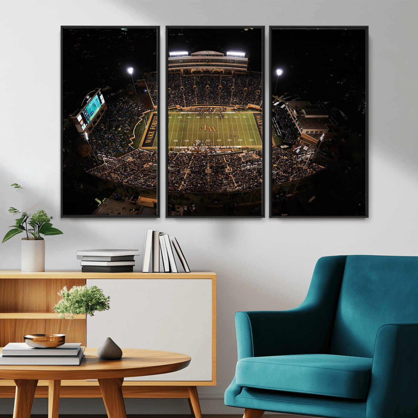 MGV-FC-48X32-3P - Wake Forest University Demon Deacons Canvas Printi, Football Team Print - Winston-Salem Allegacy
