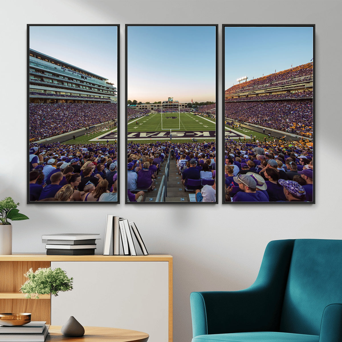 82792-MGV-CV-36X24 - Kansas State University Wildcats Football Team Print - Manhattan Bill Snyder Family Football Stadium