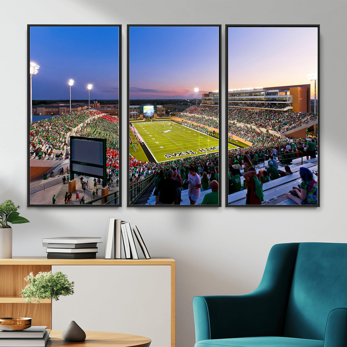 25916-MGV-CV-36X24 - University of North Texas Mean Green Football Team Print - Denton DATCU Stadium Canvas Print Wall