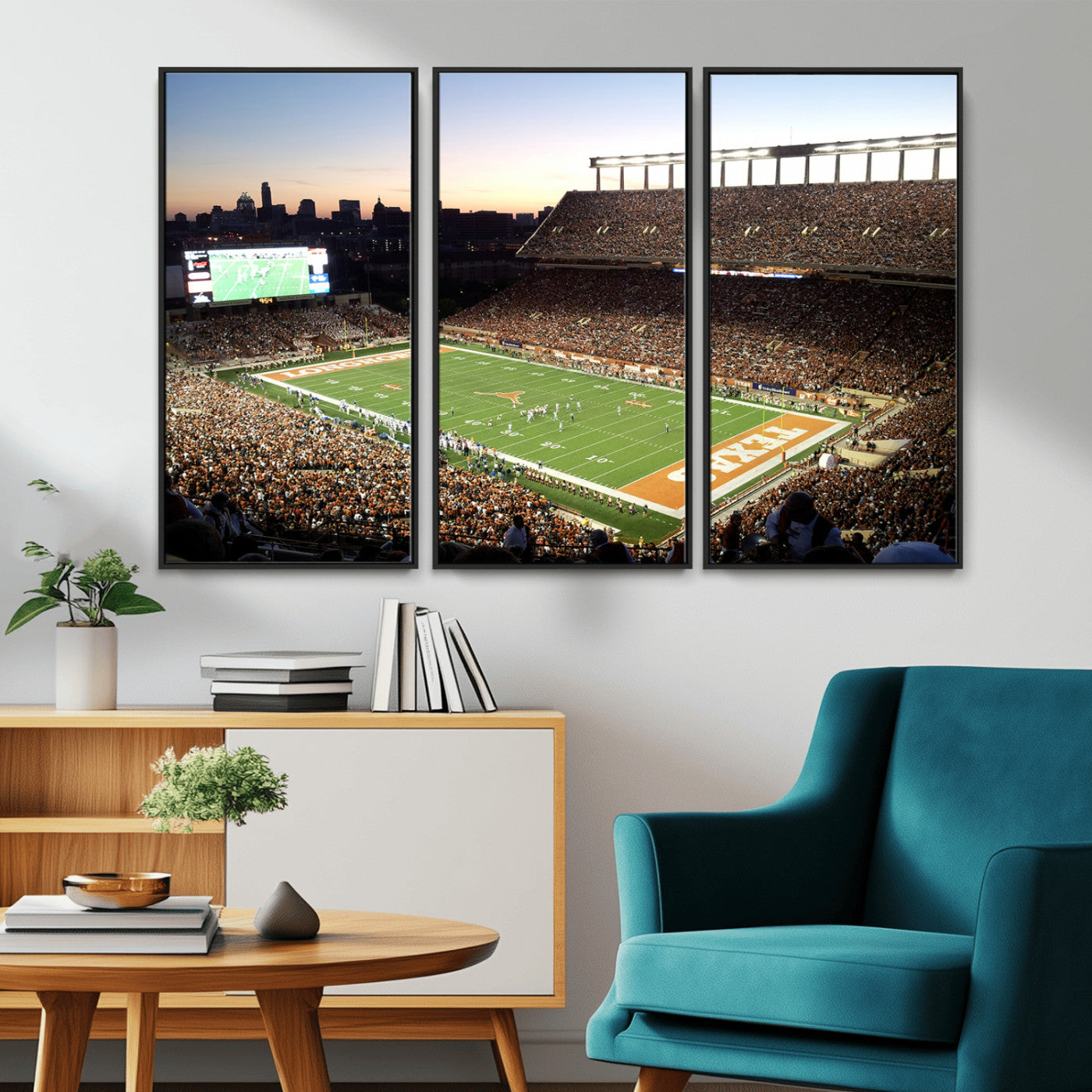 MGV-FC-48X32-3P - Darrell K Royal-Texas Memorial Stadium Canvas Wall Art - Texas Longhorns Football Match