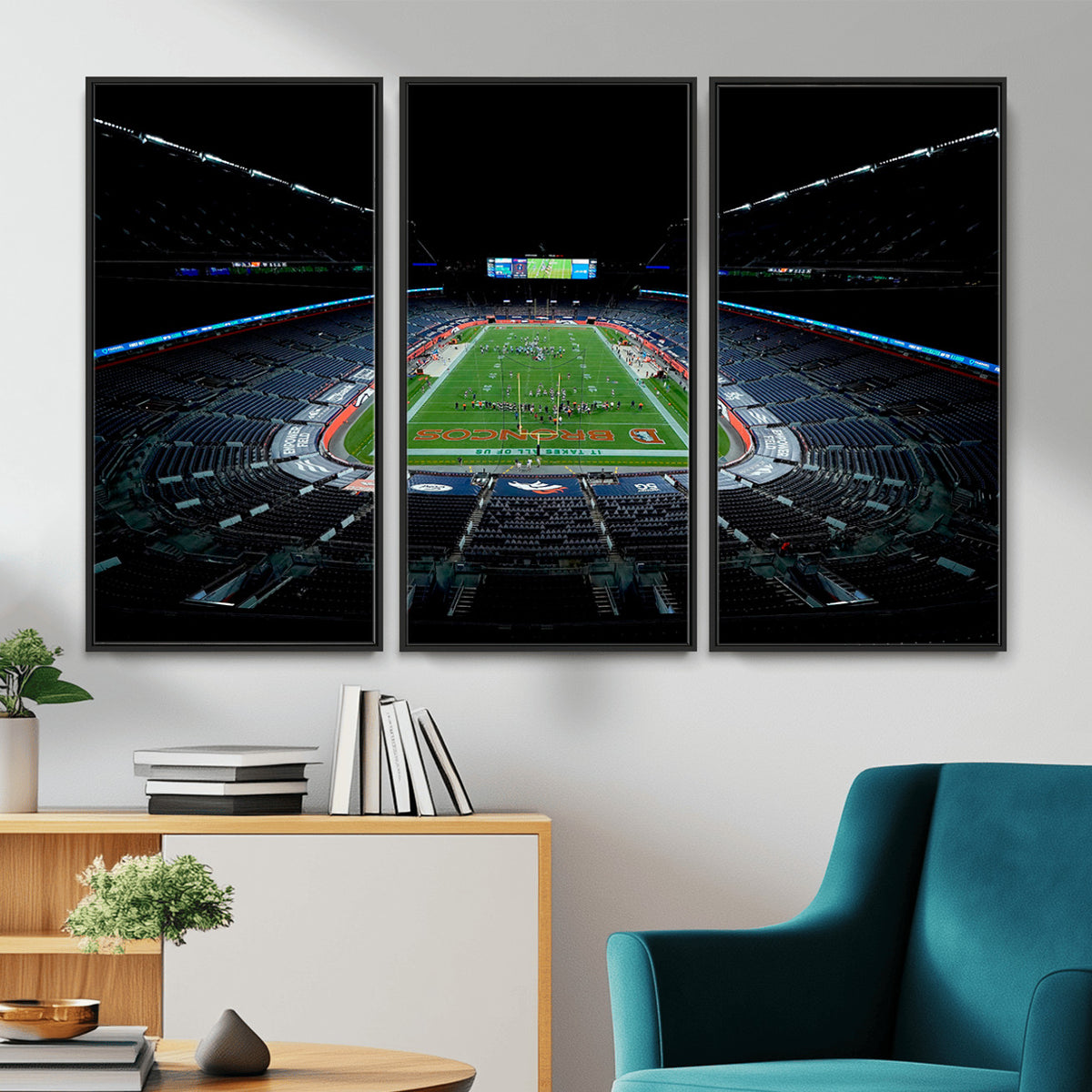 14797-MGV-CV-36X24 - Denver Broncos Football Team Print Canvas- Denver Empower Field at Mile High Stadium Wall Art Canvas