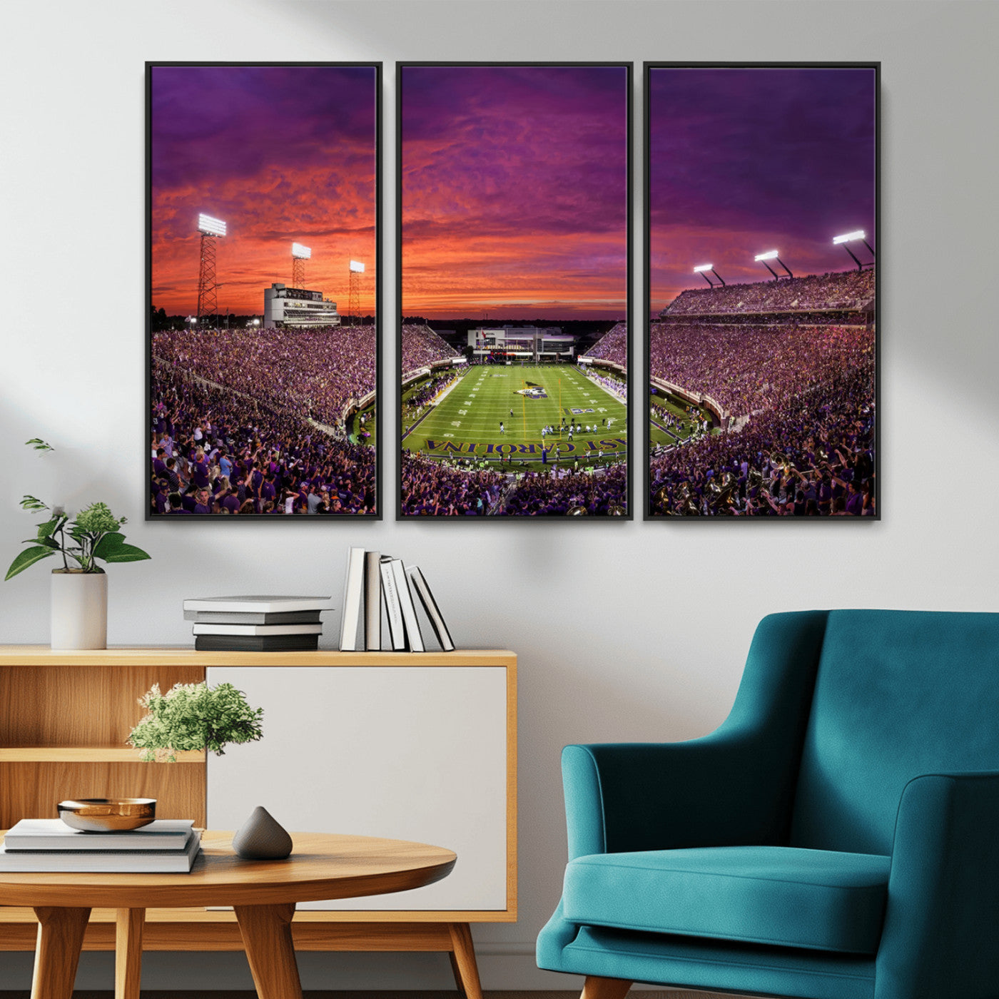 MGV-FC-48X32-3P - East Carolina University Pirates Football Print Canvas- Greenville Dowdy-Ficklen Stadium Wall Art