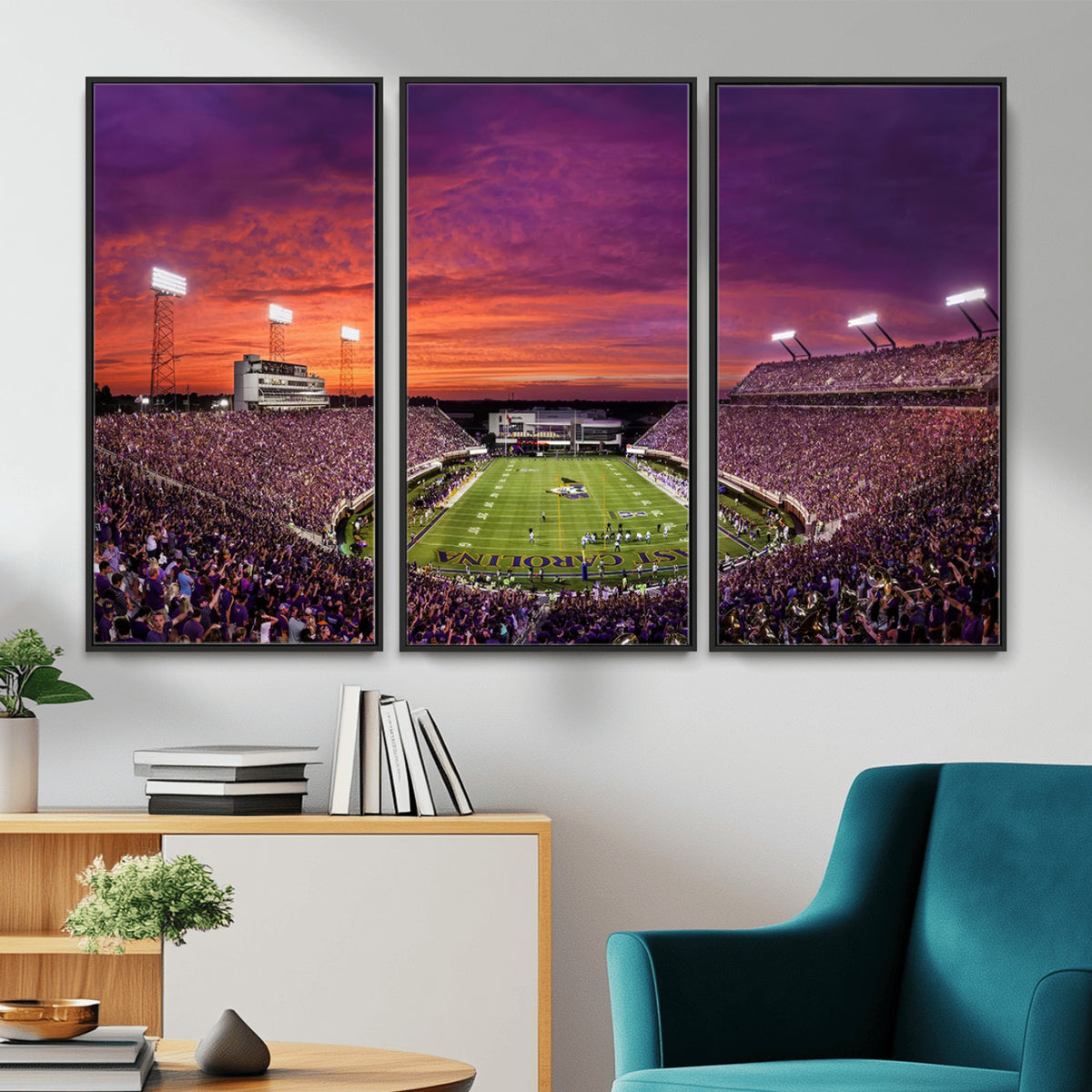 88575-MGV-CV-36X24 - East Carolina University Pirates Football Print Canvas- Greenville Dowdy-Ficklen Stadium Wall Art