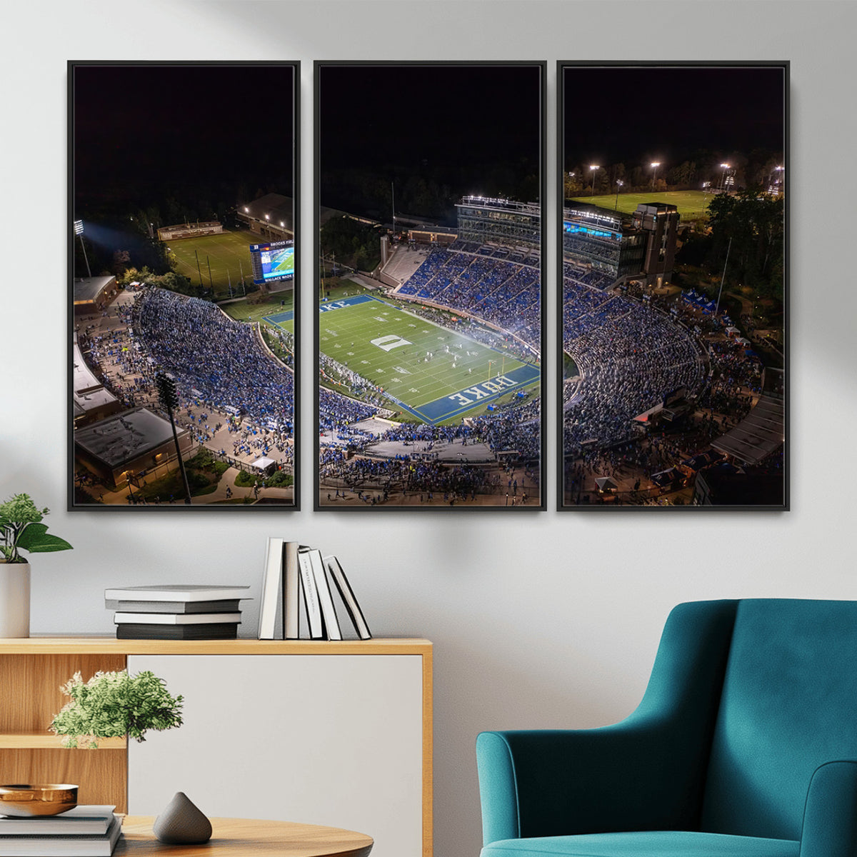 42347-MGV-CV-36X24 - Duke University Blue Devils Football Print Canvas - Durham Wallace Wade Stadium Wall Art Canvas
