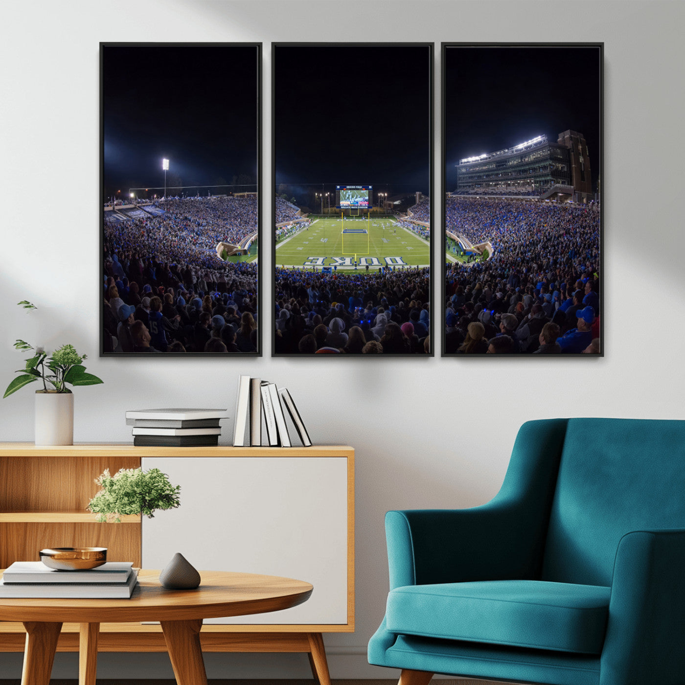 MGV-FC-48X32-3P - Duke University Blue Devils Football Team Print - Durham Wallace Wade Stadium Wall Art Canvas Print