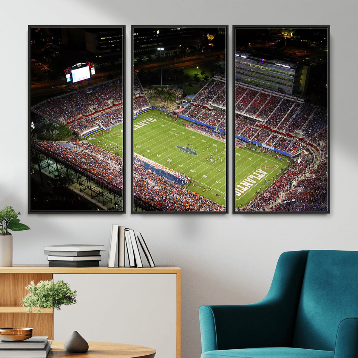 12682-MGV-CV-36X24 - Florida Atlantic University Owls Canvas Print, Football Team Print - Boca Raton FAU Stadium Wall Art