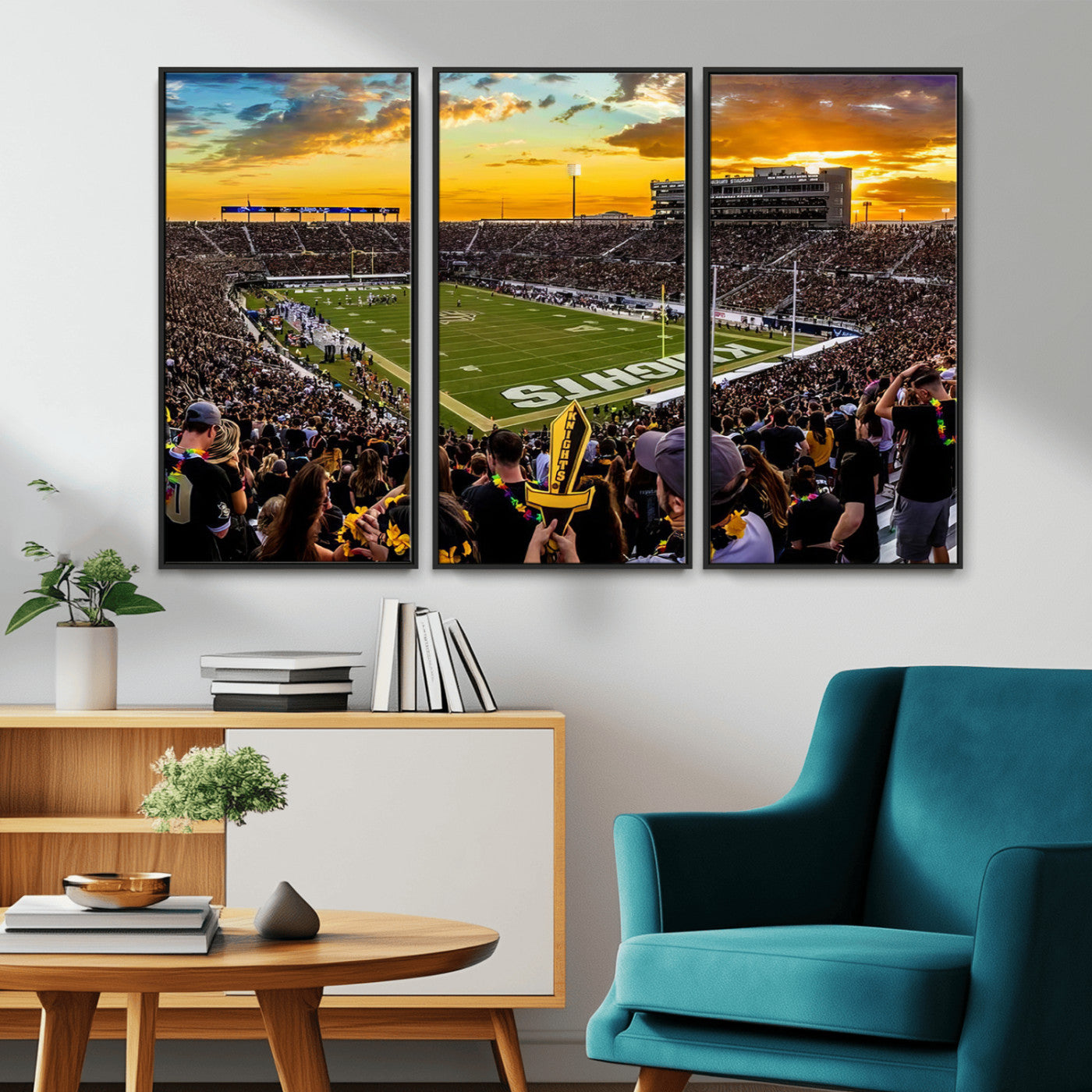 MGV-FC-48X32-3P - UCF Knights Football Team Print - Orlando FBC Mortgage Stadium, UCF Knights Wall Art Canvas Print