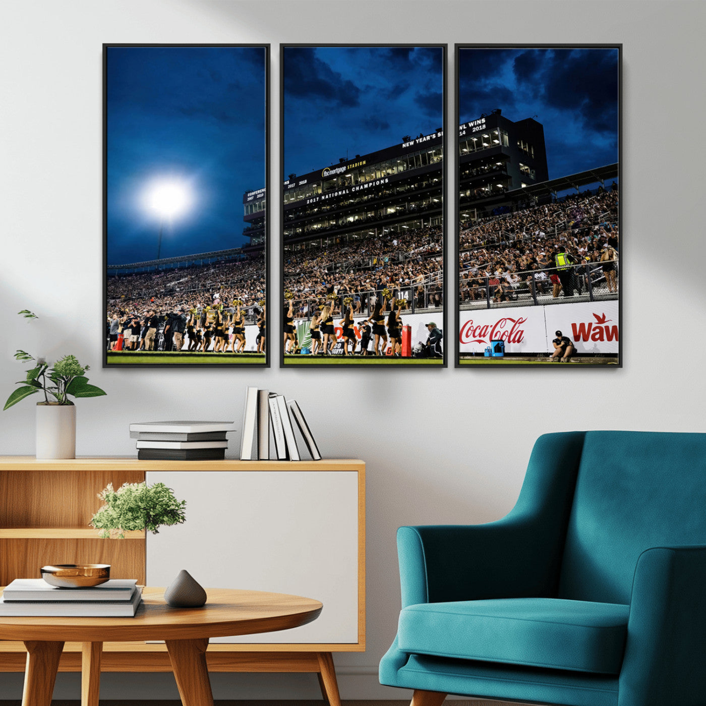 MGV-FC-48X32-3P - UCF Knights Football Team Print - Orlando FBC Mortgage Stadium Wall Art Canvas Print