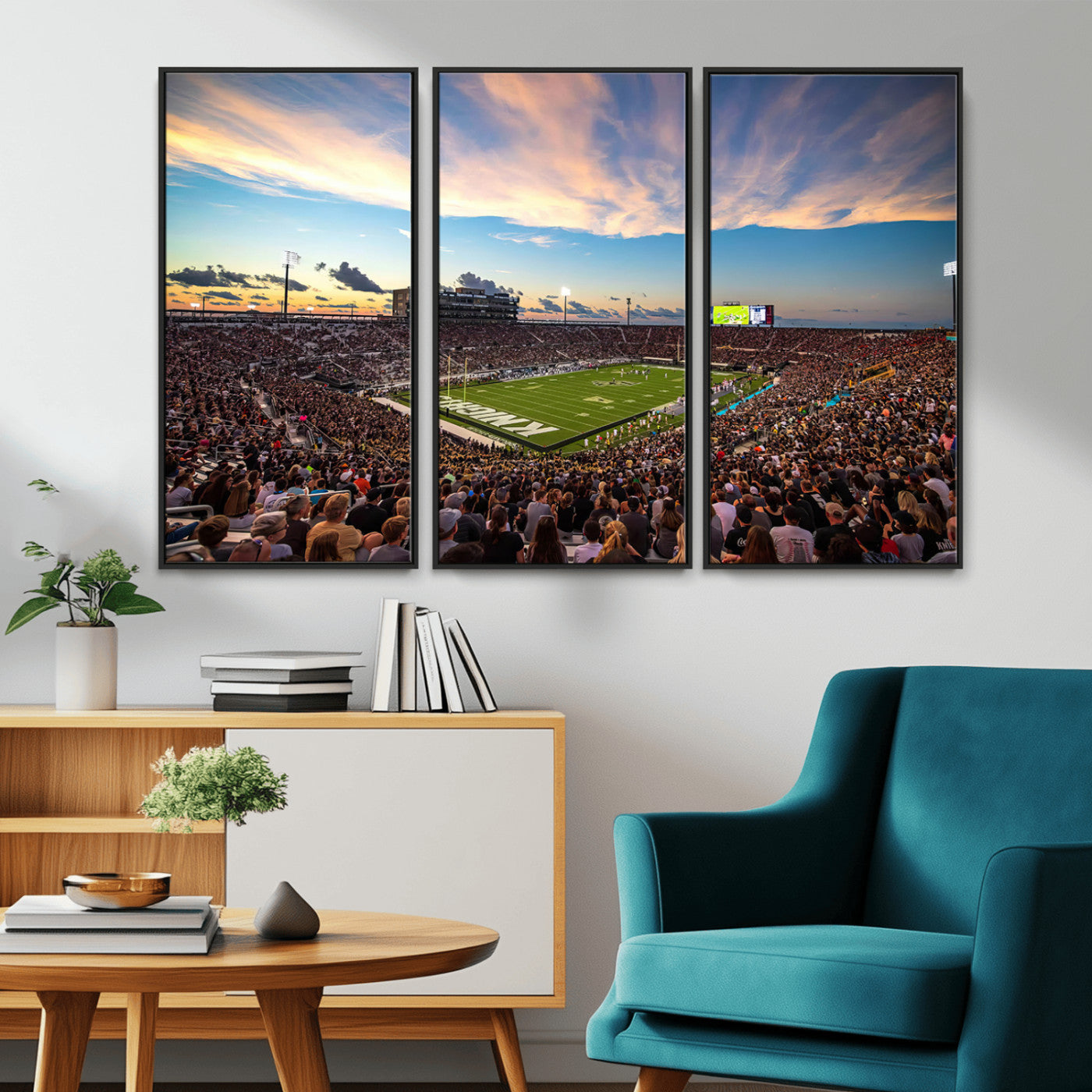 MGV-FC-48X32-3P - UCF Knights Football Team Print - Orlando FBC Mortgage Stadium Wall Art Canvas Print