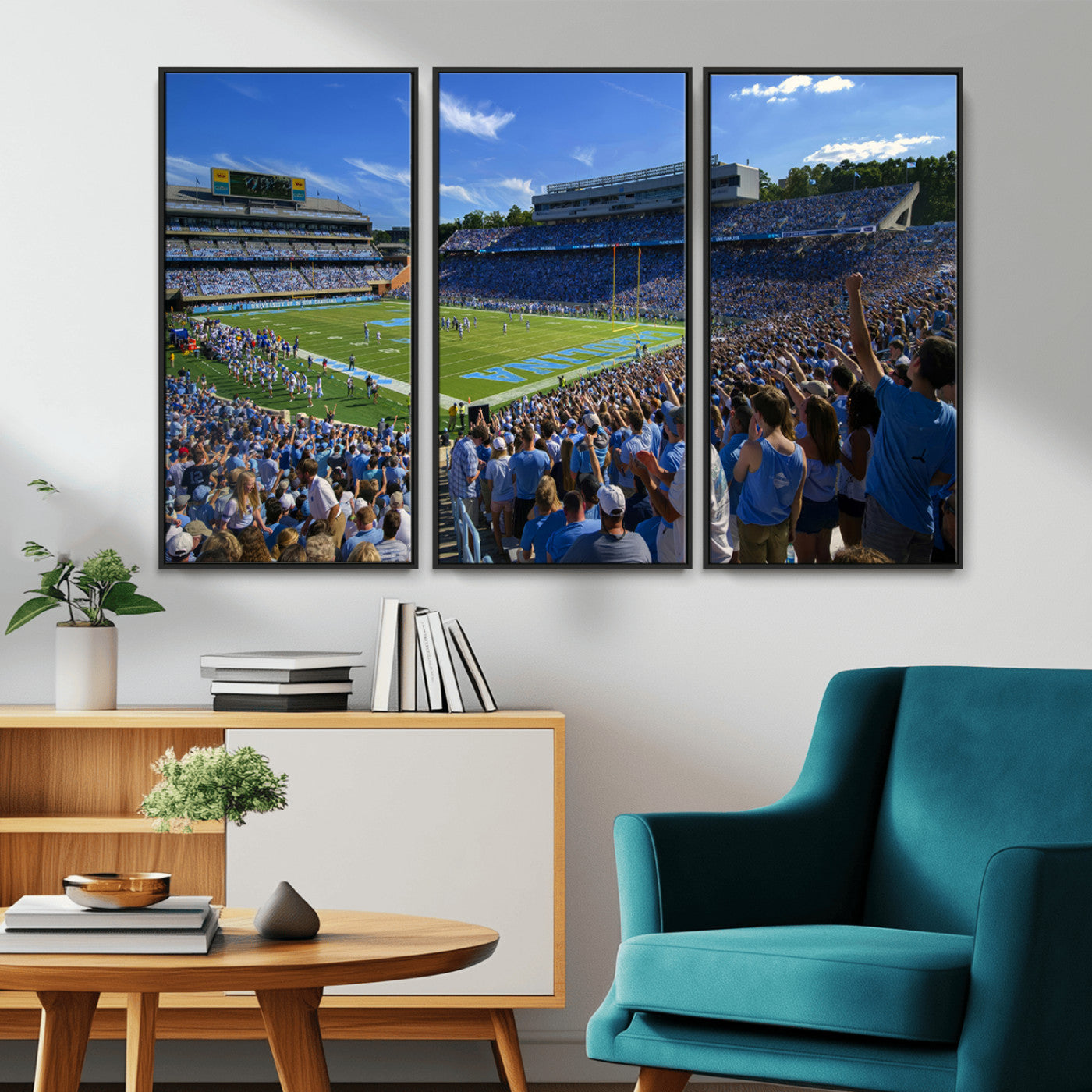 MGV-FC-48X32-3P - University of North Carolina Tar Heels Team Canvas Print - Chapel Hill Kenan Memorial Stadium Wall