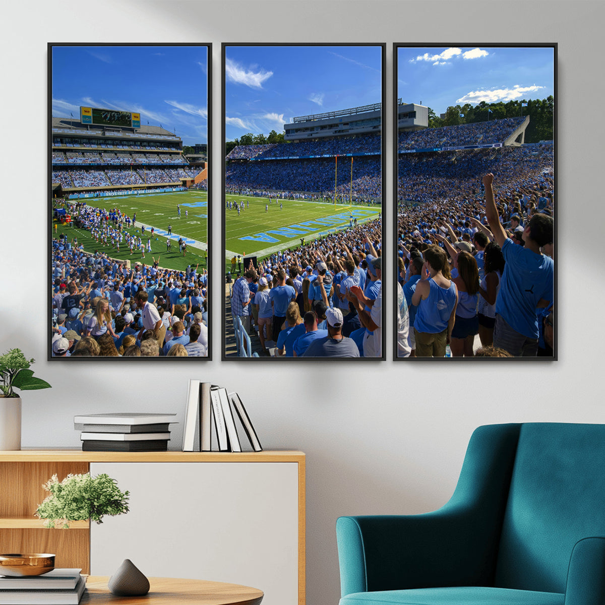 58540-MGV-CV-36X24 - University of North Carolina Tar Heels Team Canvas Print - Chapel Hill Kenan Memorial Stadium Wall